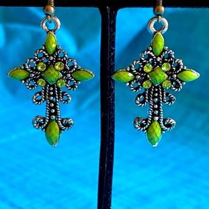Green cross Earrings